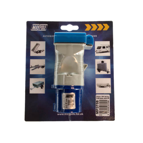230V 16A Caravan Plug to BS Socket Adaptor