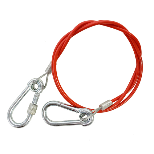 MP503B 1m x 2mm Red Breakaway Cable 2 x Carabiner
