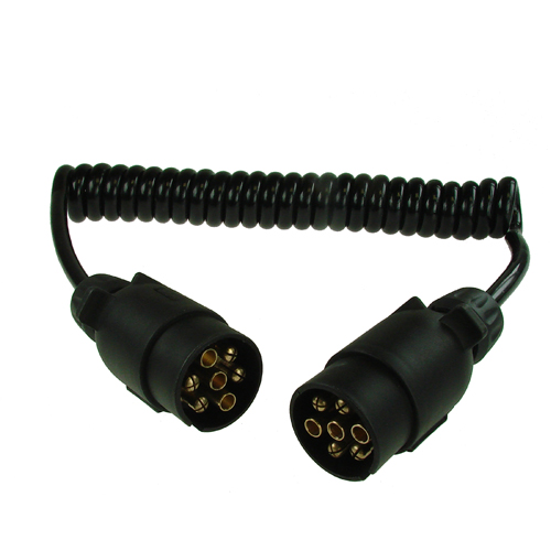MP588 7 Pin 1.5m 7 Pin Plugs & 7 Core Curly Connecting Lead