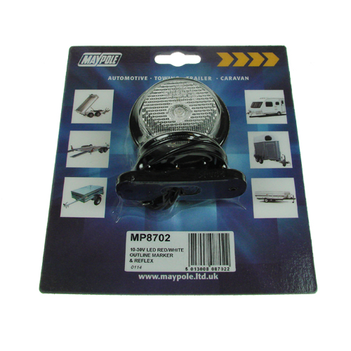 MP8702 WAS 10-30V LED Red/White Outline Marker Lamp