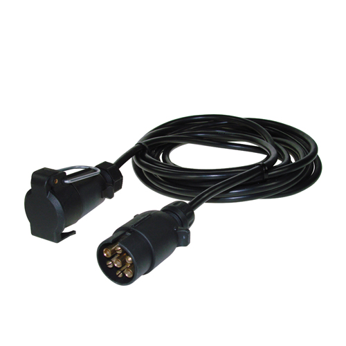 6m Straight Extension Lead 7 Pin Plug To 7 Pin Flying Socket